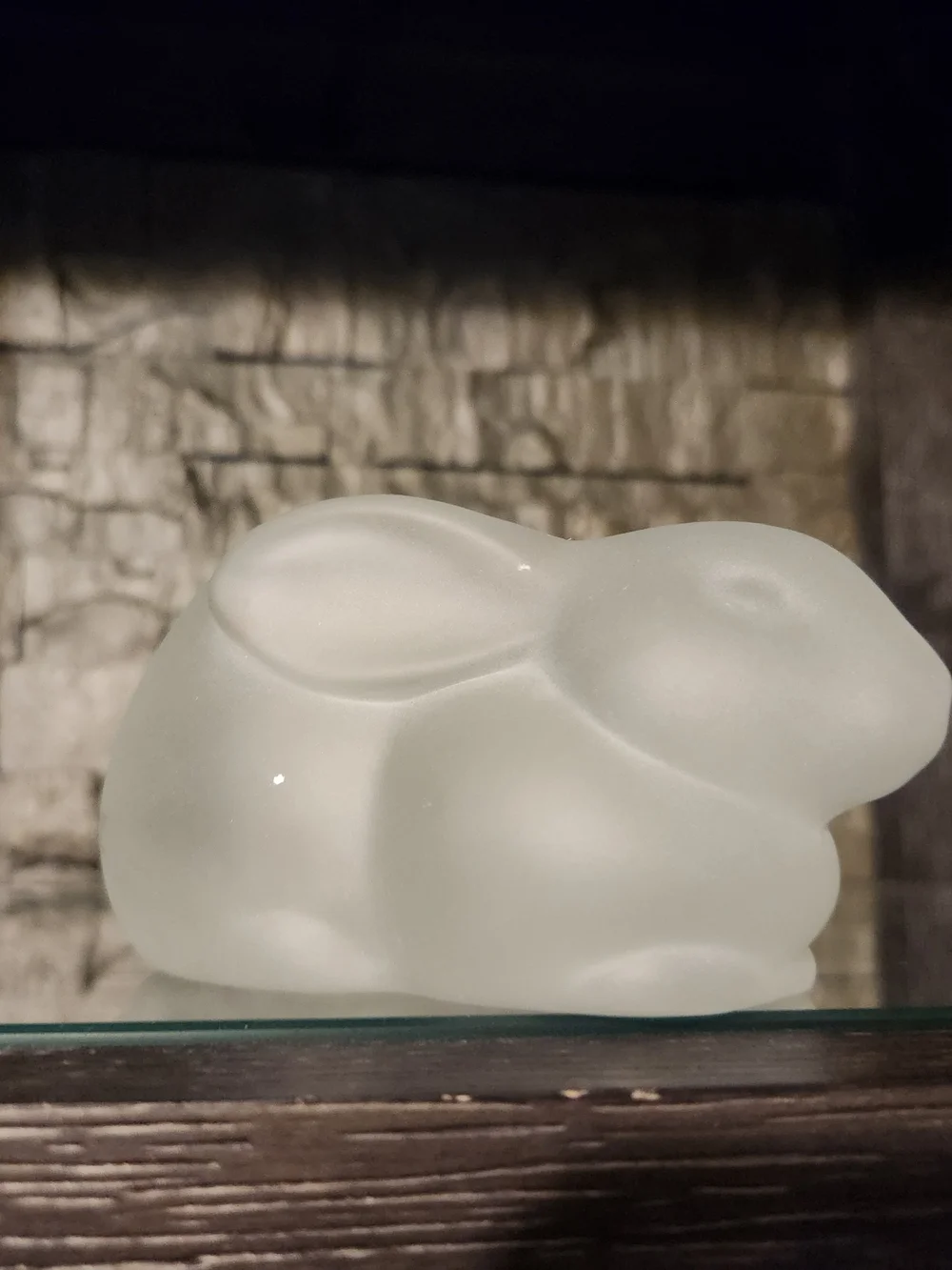 Vintage Estee Lauder Frosted Glass Bunny Rabbit Candle Holder